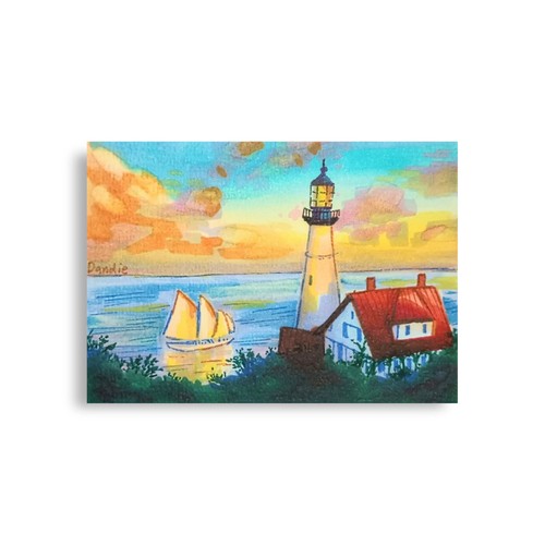 Poster artistico faro costiero